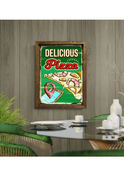 Gift Cafe & Bar & Restaurant Konseptli Doğal Masif Ahşap Çerçeveli Tablo - 13