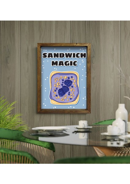 Gift Cafe & Bar & Restaurant Konseptli Doğal Masif Ahşap Çerçeveli Tablo - 6