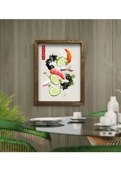 Gift Cafe & Bar & Restaurant Konseptli Doğal Masif Ahşap Çerçeveli Tablo - 1