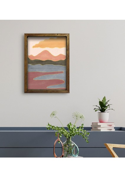 Gift Otel Odası Konseptli Doğal Masif Ahşap Çerçeveli Tablo 45 x 65 cm - 7