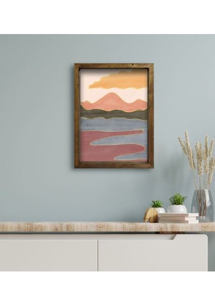 Gift Otel Odası Konseptli Doğal Masif Ahşap Çerçeveli Tablo 45 x 65 cm - 7 modelleri