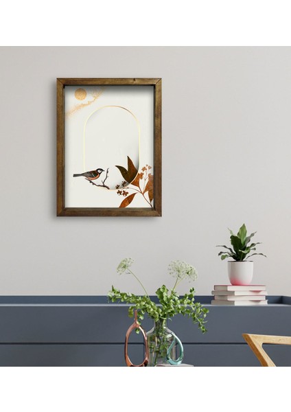 Gift Otel Odası Konseptli Doğal Masif Ahşap Çerçeveli Tablo 45 x 65 cm - 126