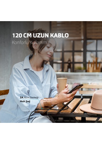 AlumiCable iPhone Uyumlu Şarj Kablosu - Uzay Grisi 2DK16UG