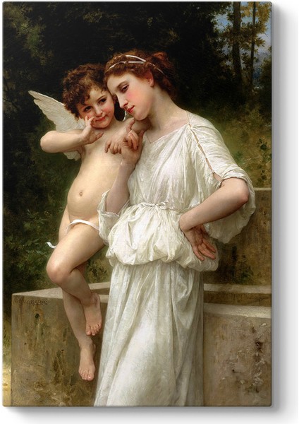 William Adolphe Bouguereau - Love's Scerets Tablosu