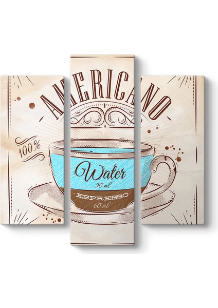 Americano Kahve Tarifi Duvar Tablosu