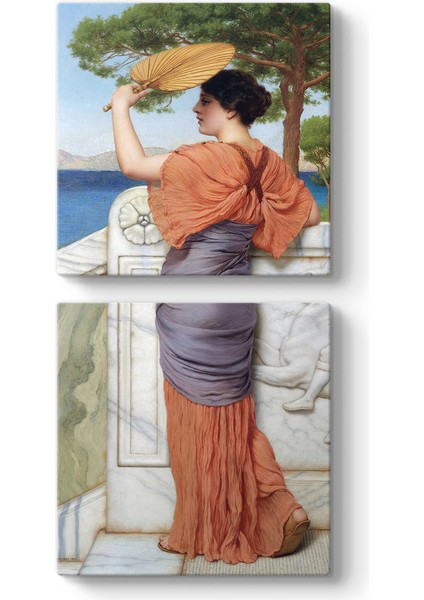 John William Godward - On The Balcony Tablosu