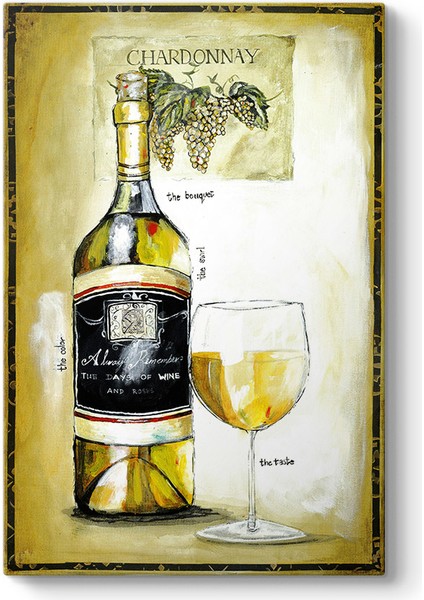 Beyaz Şarap Yağlıboya Tablo