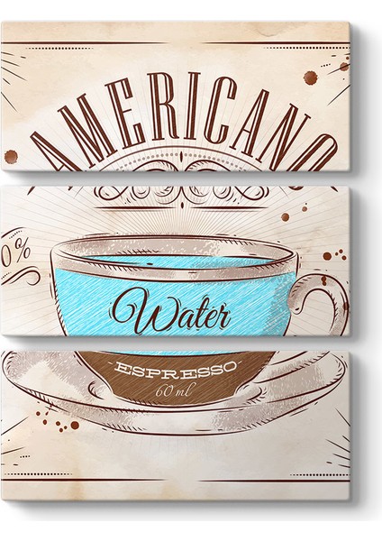 Americano Kahve Tarifi Duvar Tablosu