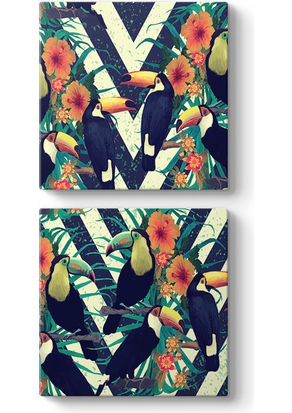 Afrika Papağan Motif Tablosu