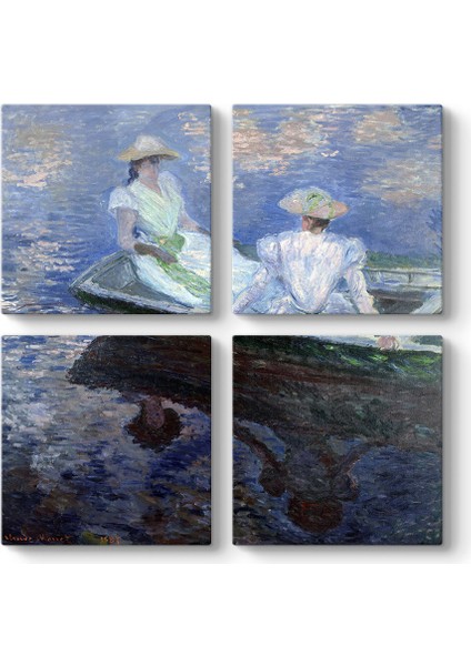 Claude Monet - Two Girls In A Boat Tablosu