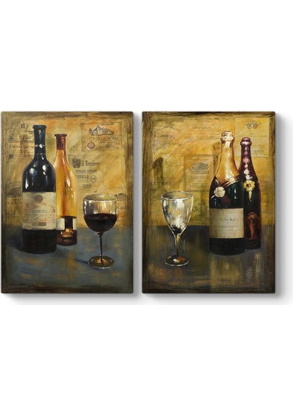Wine 2 Parçalı Tablo