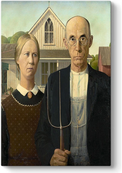 Grant Wood - American Gothic Tablosu