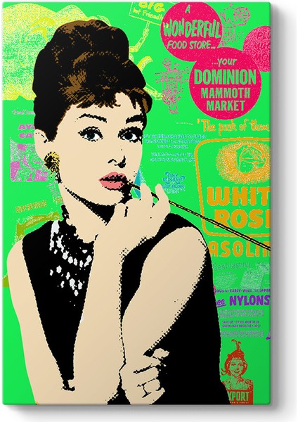 Audrey Hepburn Popart Tablosu