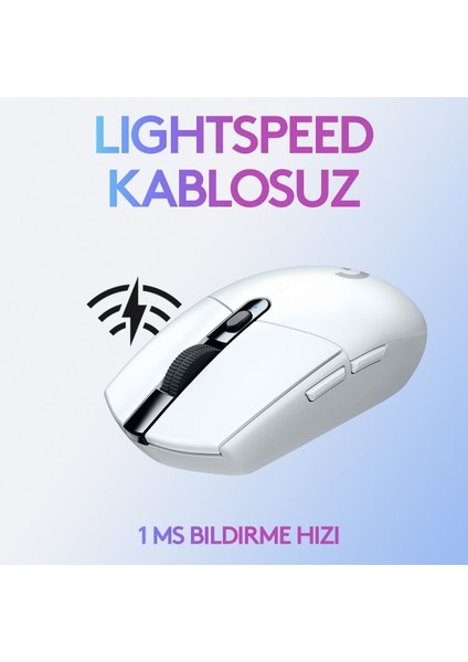 G G305 LIGHTSPEED 12.000 DPI Kablosuz Oyuncu Mouse - Beyaz