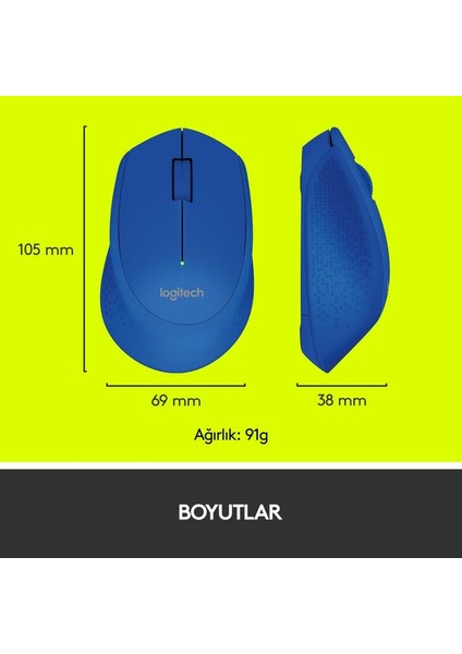 910-004290 M280 Kablosuz Mavi Mouse