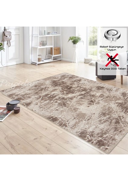 Yıkanabilir Kaymaz Taban Desen 1083 Vizon 150 x 230 cm Dijital Baskı Halı