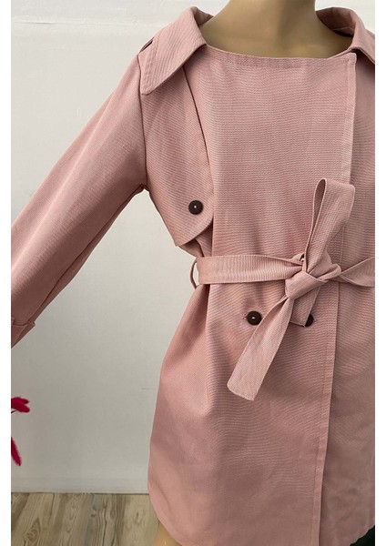 Kız Çocuk Pudra Trençkot Kemerli fiyatları