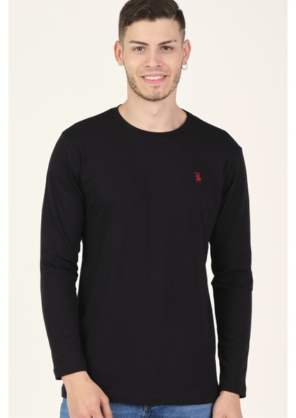 T8588 Dewberry Bisiklet Yaka Erkek Sweatshirt-Siyah indirimleri