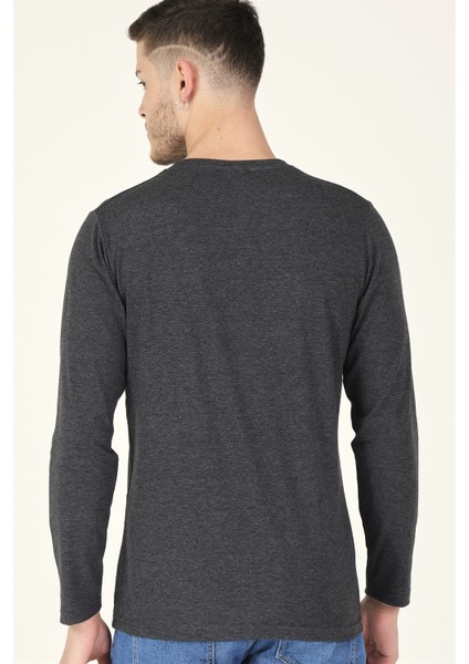 T8587 Dewberry V Yaka Erkek Sweatshirt-Antrasit fiyatları