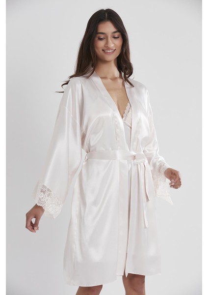 Saten Dantelli Gecelik & Sabahlık Takım - 4250 modelleri