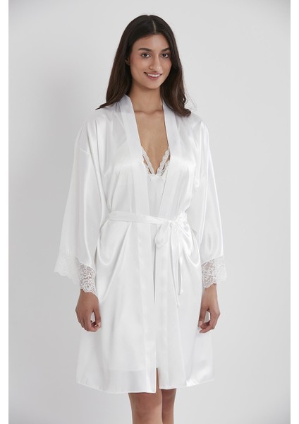 Saten Dantelli Gecelik & Sabahlık Takım - 4250 modelleri