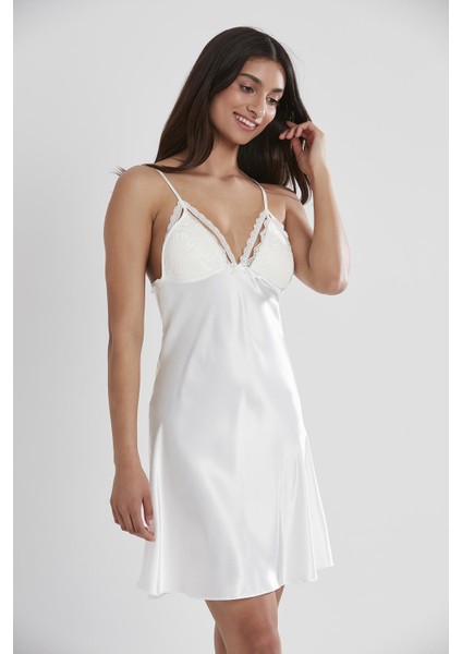 Saten Dantelli Gecelik & Sabahlık Takım - 4250 indirimleri