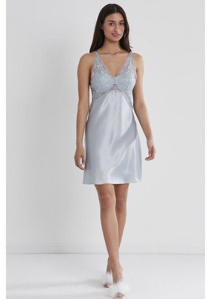 Saten Dantelli Gecelik - 605 fiyatları