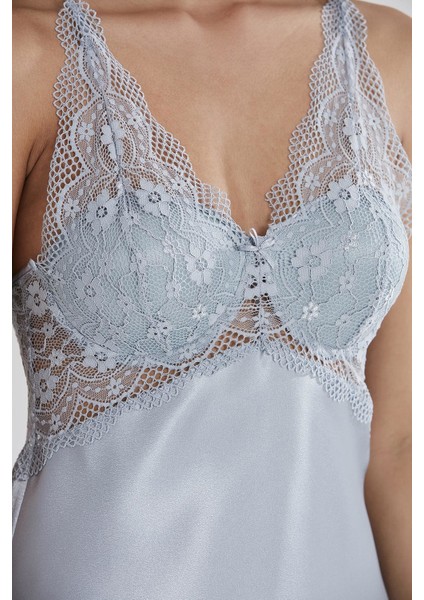 Saten Dantelli Gecelik - 605 modelleri