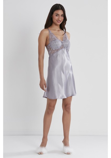 Saten Dantelli Gecelik - 605 fiyatları