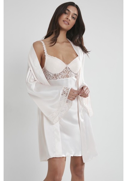 Saten Dantelli Gecelik & Sabahlık Takım - 4090 fiyatları