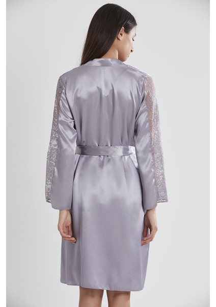 Saten Dantelli Gecelik & Sabahlık Takım - 4025 modelleri