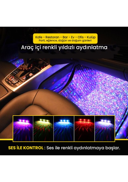 Disko Topu Ayak Altı LED Sese Duyarlı Yıldızlı Atmosfer Işığı USB Tüm Araçlar Kafe Bar Parti fiyatları