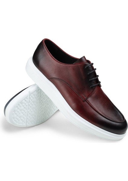 Hakiki Deri Bordo Comfort Günlük Erkek Ayakkabı modelleri