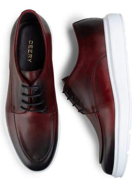 Hakiki Deri Bordo Comfort Günlük Erkek Ayakkabı fırsatları
