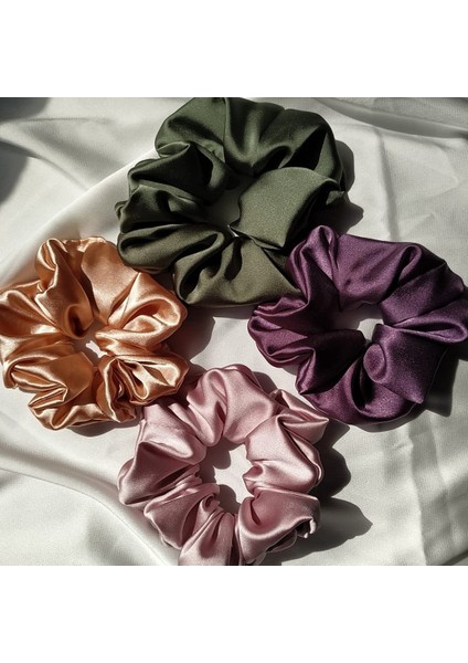 4 Lü Saten Soft Scrinchie Toka