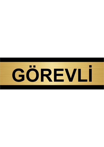 Görevli 5 x 20CM Altın Renk Metal Yönlendirme Levhası