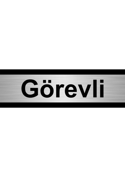 Görevli 10 x 20CM Gümüş Renk Metal Yönlendirme Levhası
