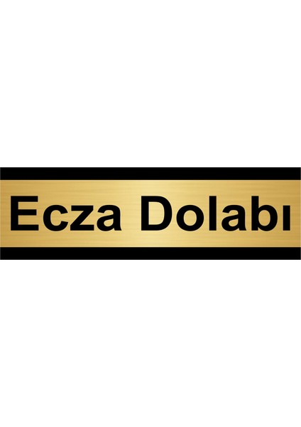 Ecza Dolabı 10 x 20CM Altın Renk Metal Yönlendirme Levhası