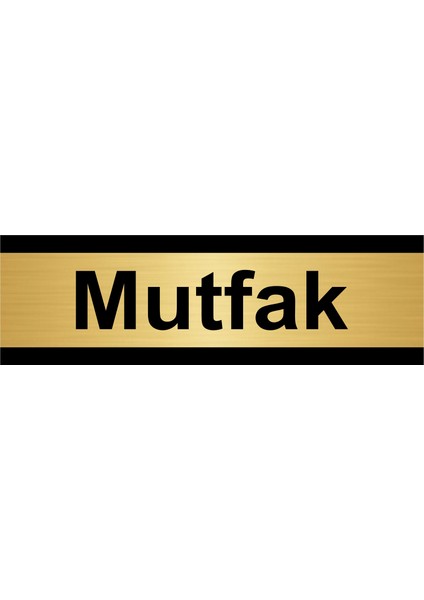 Mutfak 10 x 20CM Altın Renk Metal Yönlendirme Levhası