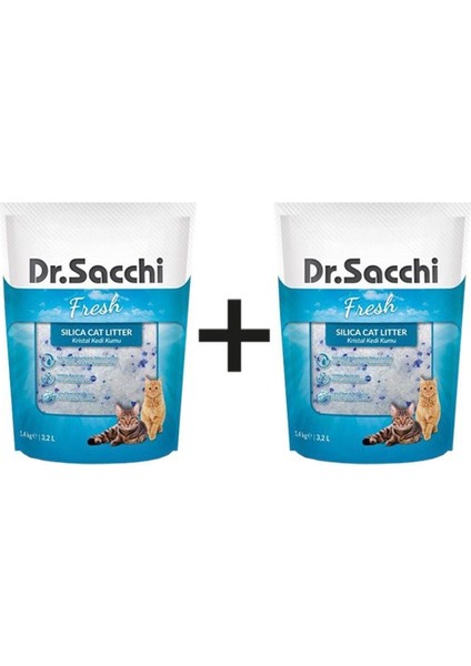 Dr. Sacchi Silica Kedi Kumu 1,4 kg 2 Paket