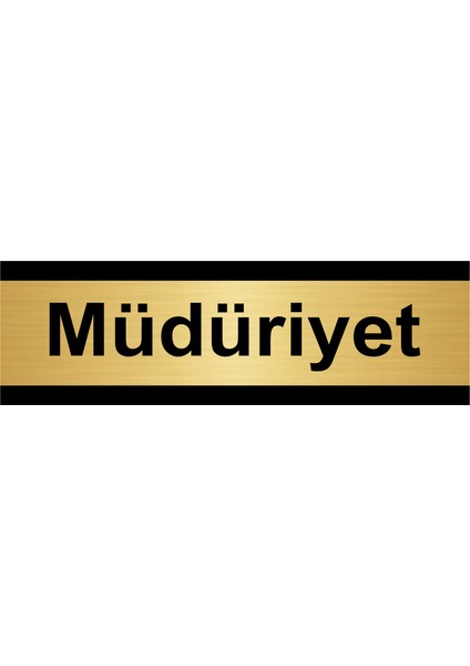 Müdüriyet 10 x 20CM Altın Renk Metal Yönlendirme Levhası