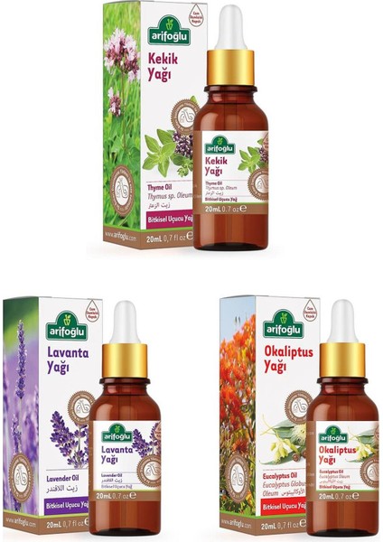 Lavanta Yağı + Kekik Yağı + Okaliptus Yağı 3 x 20 ml