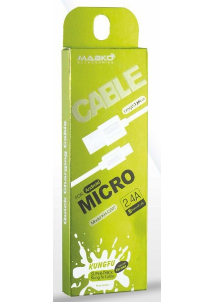 C007 2.4A Şarj ve Data Kablosu Micro USB Kablosu 120CM fiyatları