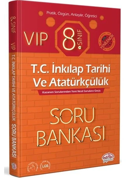 Editör Yayınları Vıp T.C. İnkılap Tarihi ve Atatürkçülük Soru Bankası