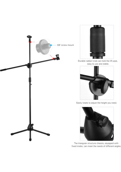 Mikrofon Tripod Stand Boom Zemin Modeli Ayarlanabilir (Yurt Dışından)