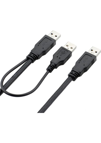 Harici Diskler Için Y Kablo 3 Uçlu USB 2.0 Kablo