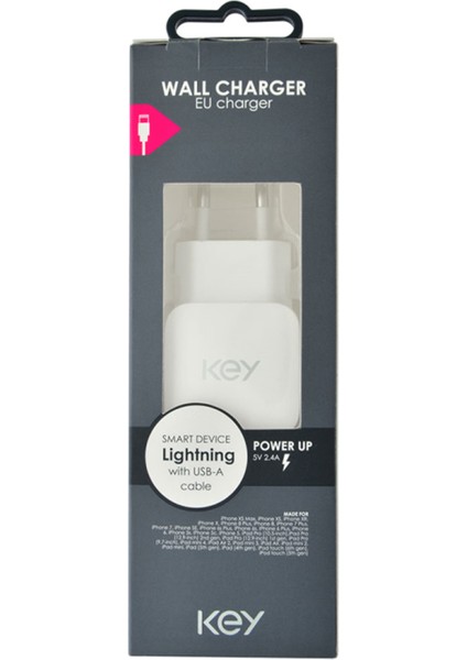 Power Wall Ic 1 Usb-A 1m (5V/2.4A Lightning White)