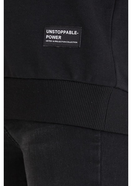 Kadın Siyah Renk Basic Bisiklet Yaka Sweatshirt indirimleri