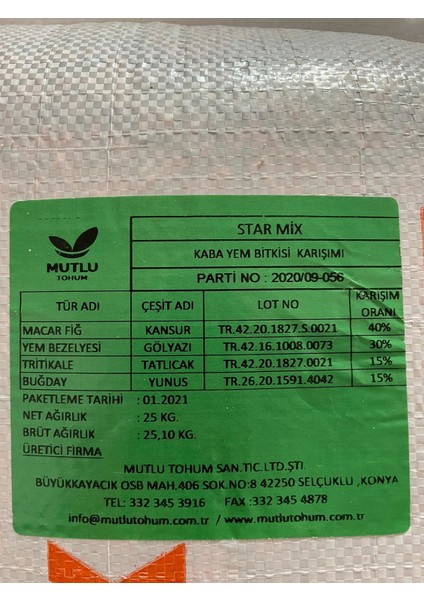 Mutlu Tohum Starmix Yem Bitkisi Karışımı