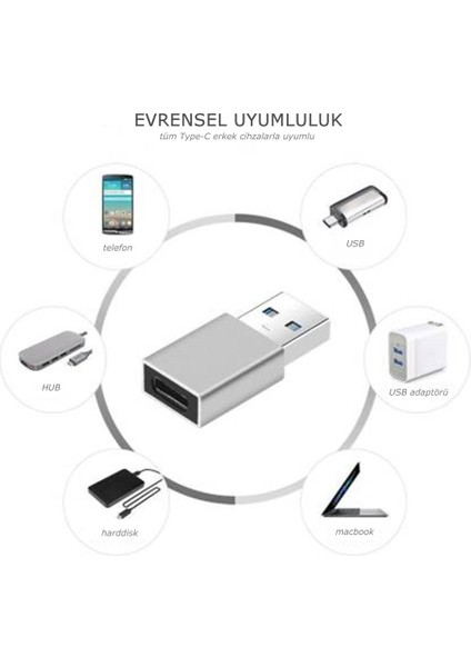 Psgt USB 3.0 - Type-C [pd] Dönüştürücü Adaptör | Dişi-Pd Erkek-Usb 3.0